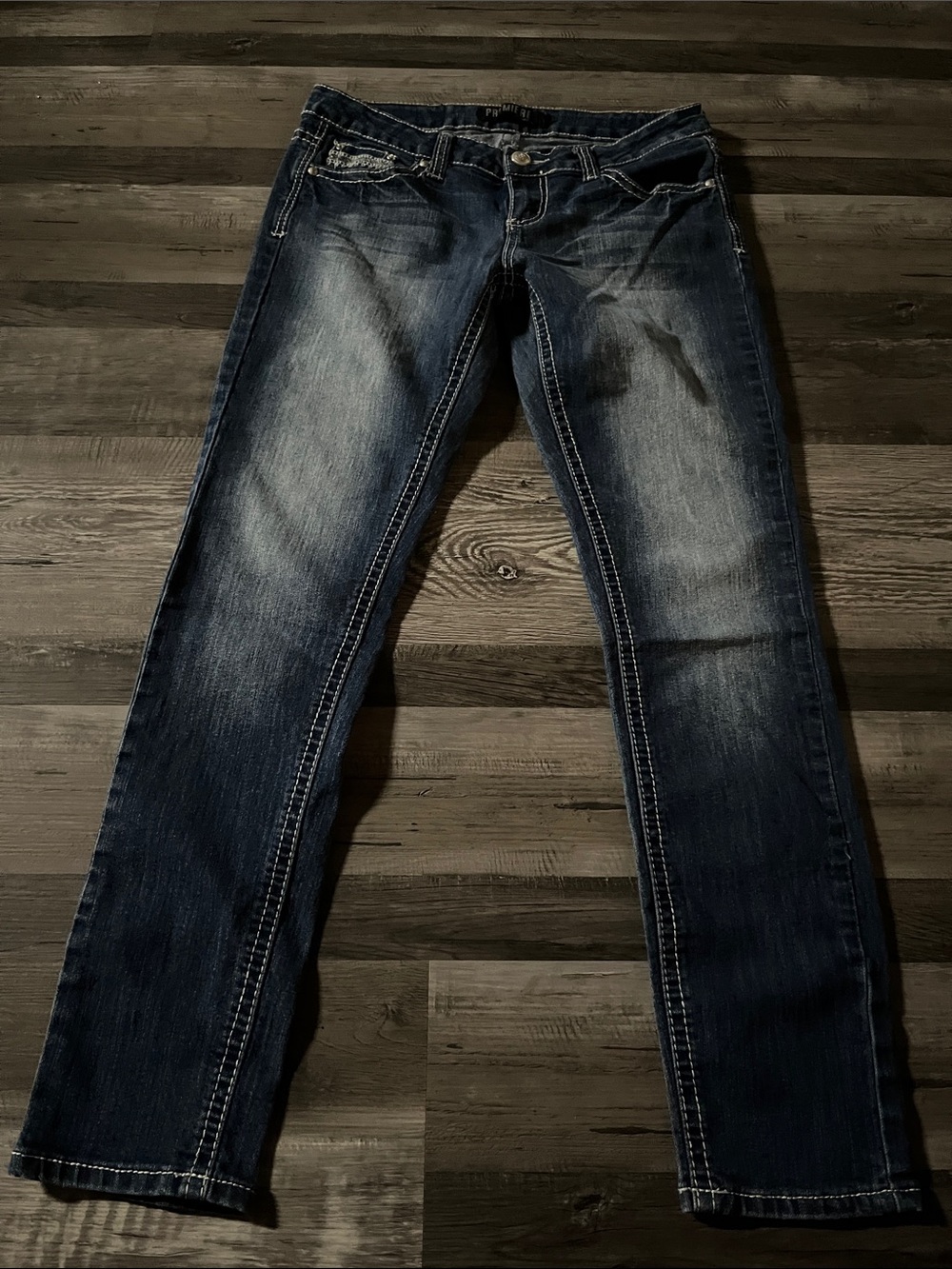 Premier Dark Blue Distressed Women's Jeans